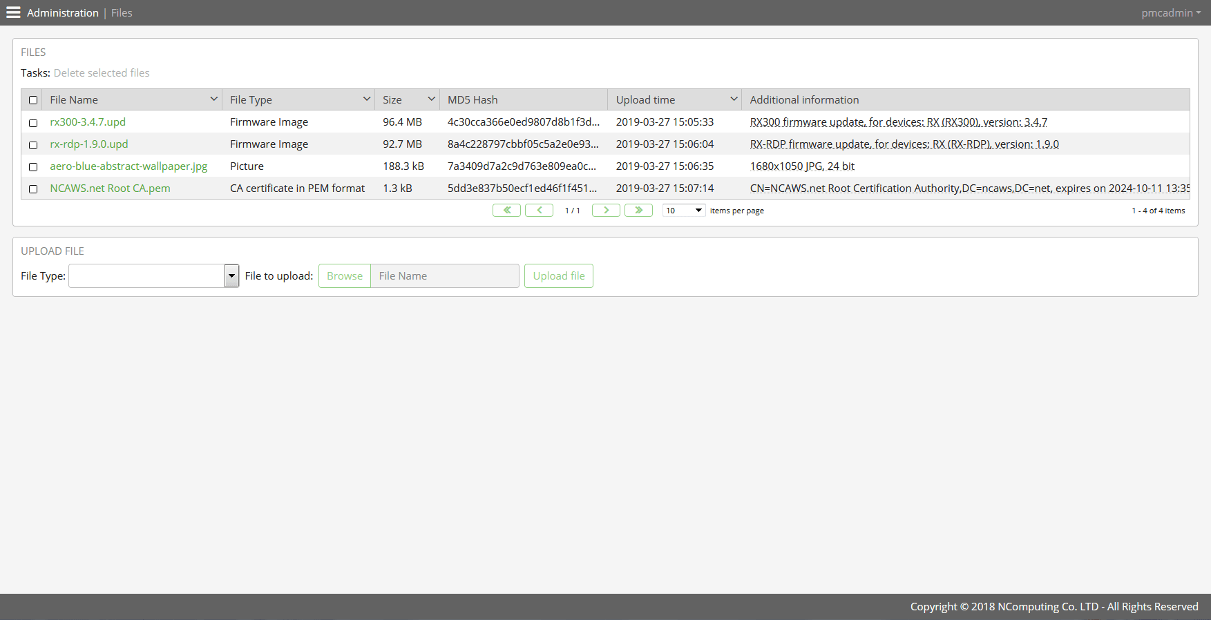 Pi Management Console screenshots